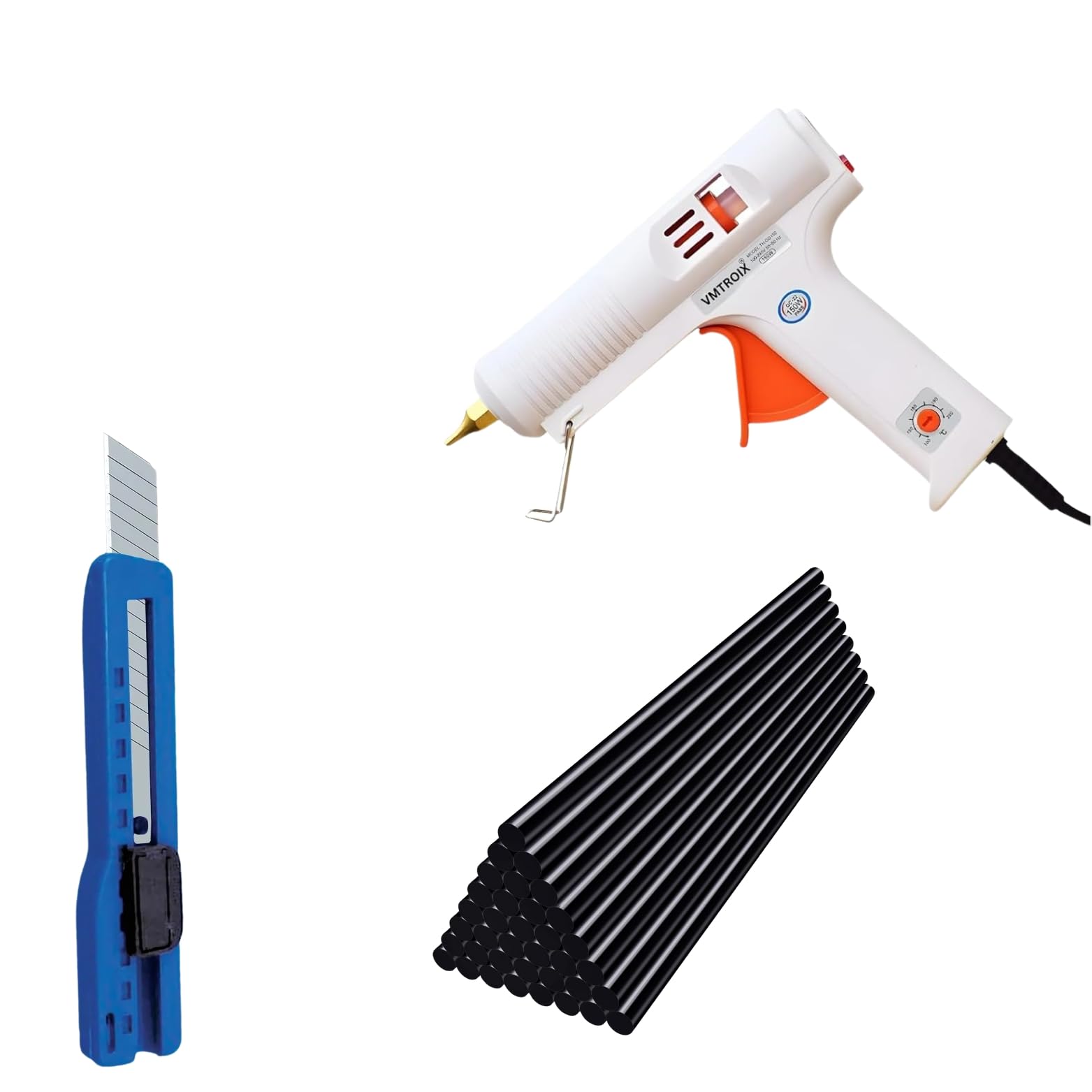 150W Hot Glue Gun (White) with Glue Sticks & Cutter, Mini Craft Glue Guns with Carry Case for School DIY Arts, and Home Repair (Black, Pack of 20)-image-49