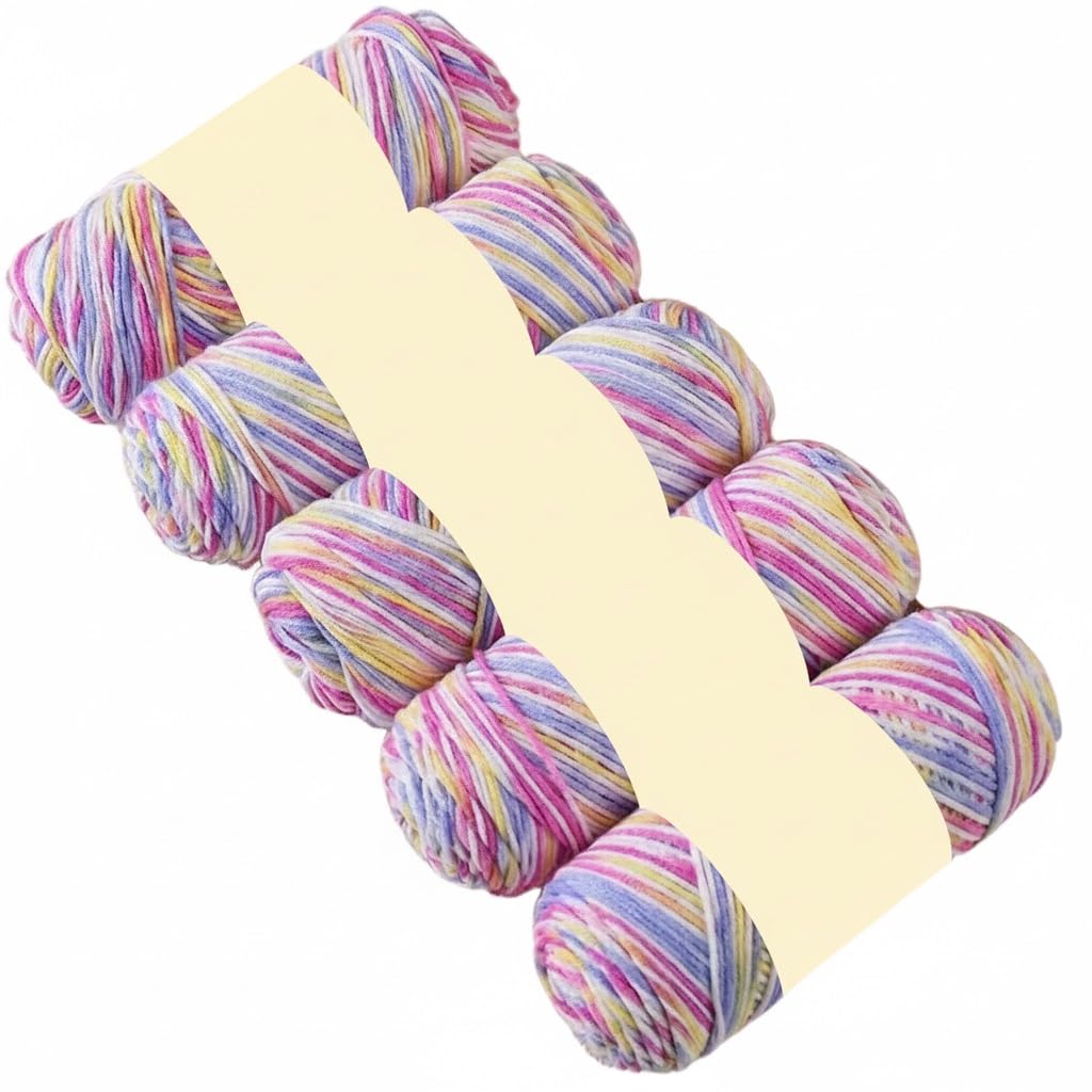 Fil mélangé acrylique pour cordon artisanal et crochet | Pelote 100g multicolore