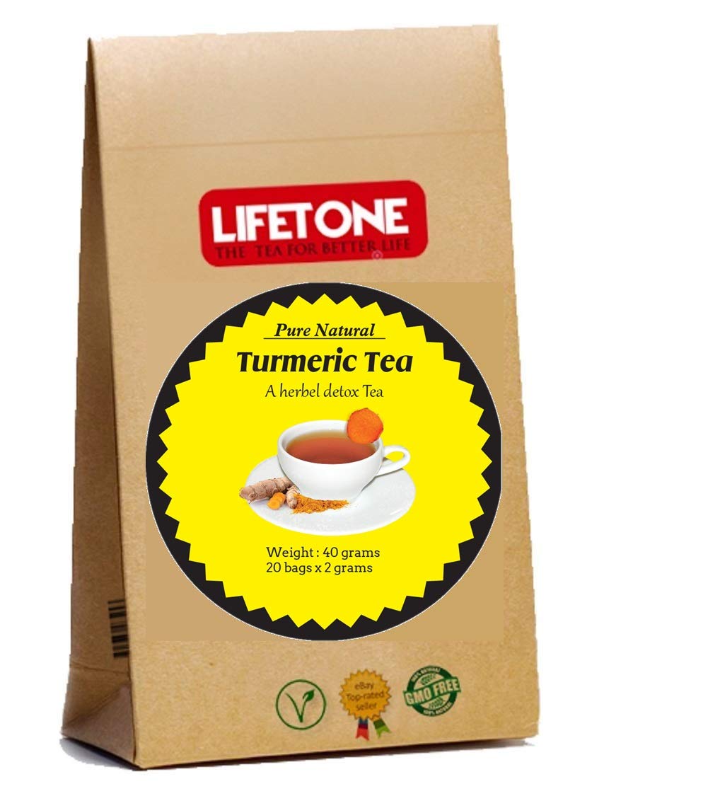 Turmeric Tea | High Strength Curcumin | Detox tea |Blend of Turmeric Black Pepper, Ginger & Honey (20 Teabags)