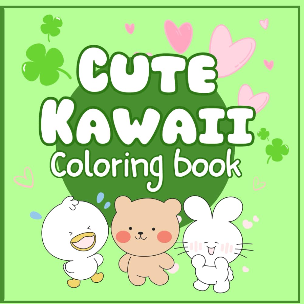 Cute Kawaii Coloring Book: Adorable Characters and Sweet Scenes for Relaxing and Fun Coloring