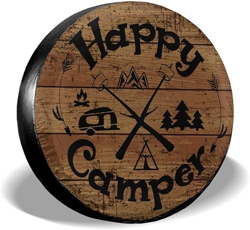 XUQI-GO Camper - Cubierta impermeable para rueda de repuesto para remolque, RV, SUV, camiones, camiones, remolques de viaje (14, 15, 16, 17 pulgadas)