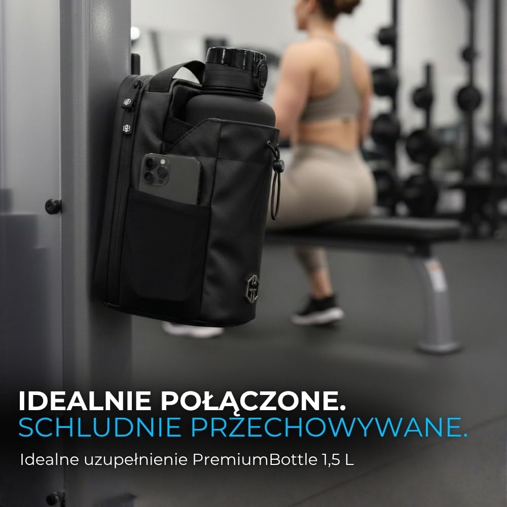 Magnetyczna torba sportowa z uchwytem na butelkę o pojemności 1,5 l, kompaktowa torba do treningu, sportu i codziennego użytku