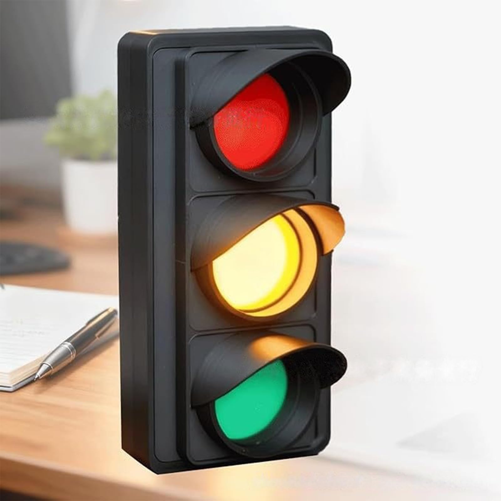 Générique Lampe Indicateur Feu Tricolore De Bureau – Feu de signalisation social alimenté par USB, Éclairage USB Sans Fil ABS | Indicateur Occupé Bureau | Lumière Ambiance Travail Étude Télétravail