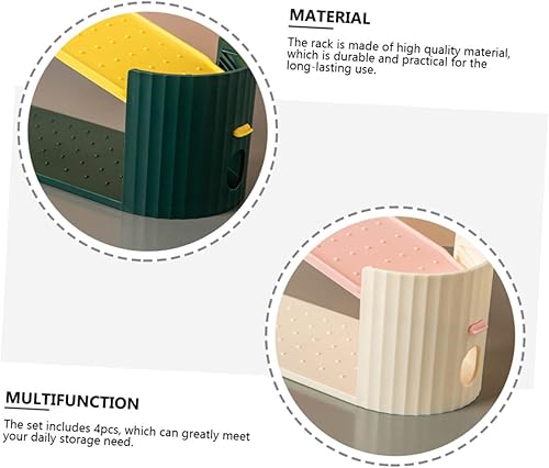 Miniatura 6 de Cabilock Zapatero de almacenamiento para zapatos, 4 piezas, ranuras para zapatos, apilador, ranuras ajustables para zapatos, organizador de zapatos,