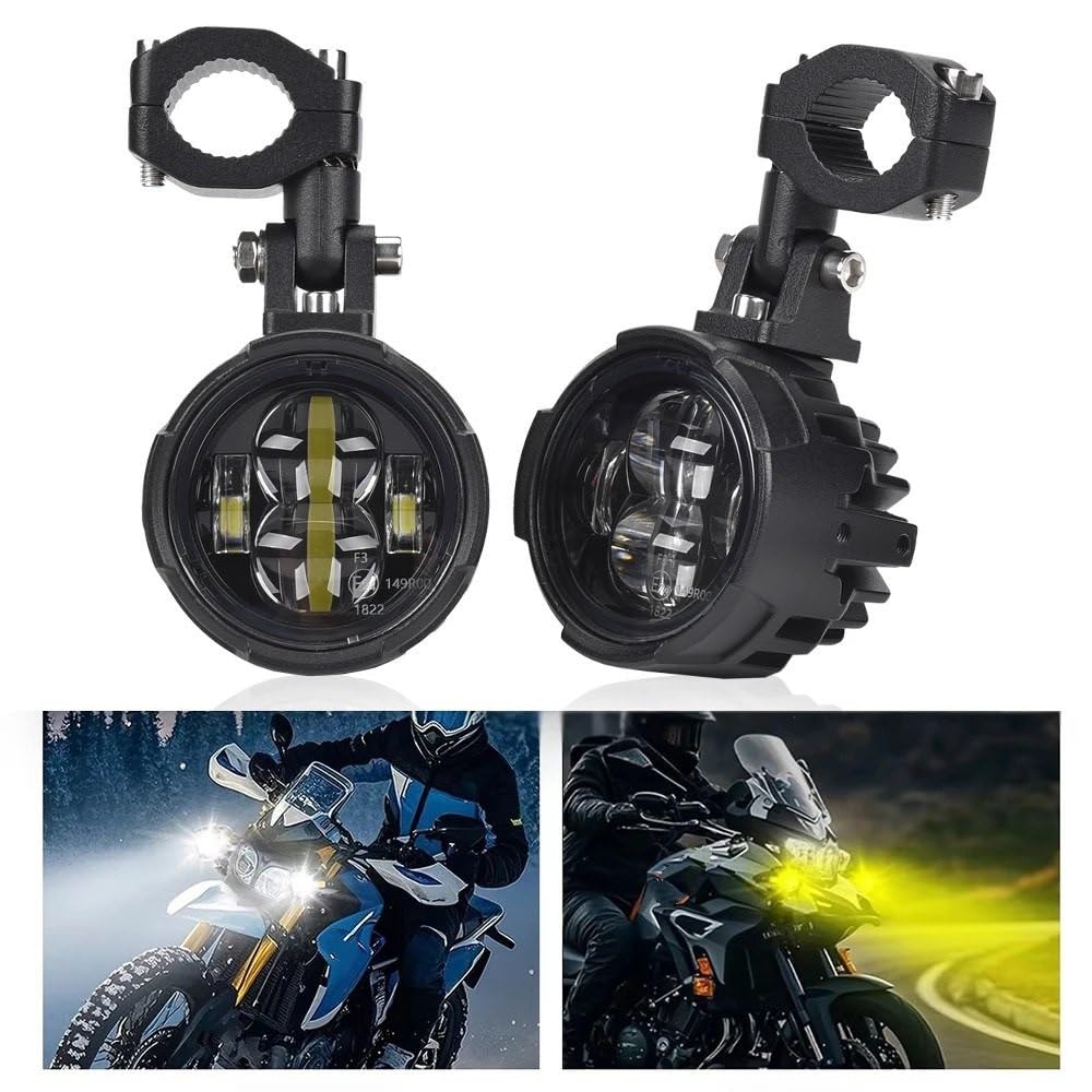 Dirt Bike Reflektor Para 100W reflektor motocyklowy światła przeciwmgielne Led Light Spotlight reflektor dwukolorowy Flasher Moto lampa przeciwmgielna