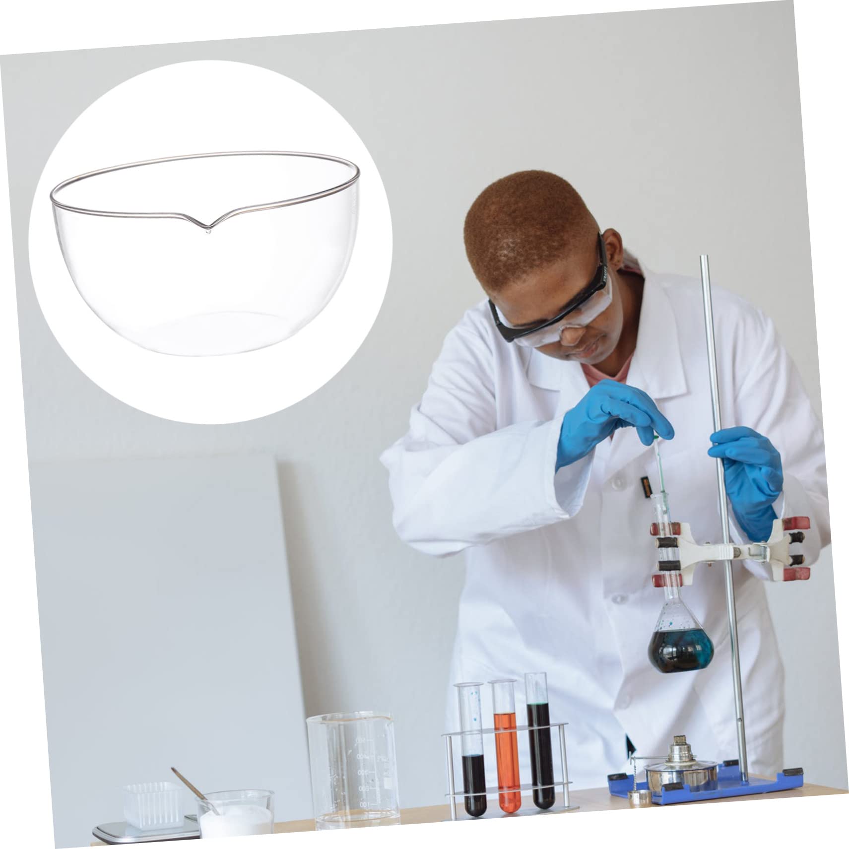 Bassin D'évaporation en Verre avec Fond Plat et Bec Verseur, Outil de Laboratoire pour École et Laboratoire avec Grosse Surface