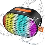ROFALL Bluetooth Speakers with Lights, Portable Wireless Speaker, HD Sound, TWS Dual Pairing, Waterproof, Lightweight Compact Size, Night Light Party Speakers for Holiday, Travel