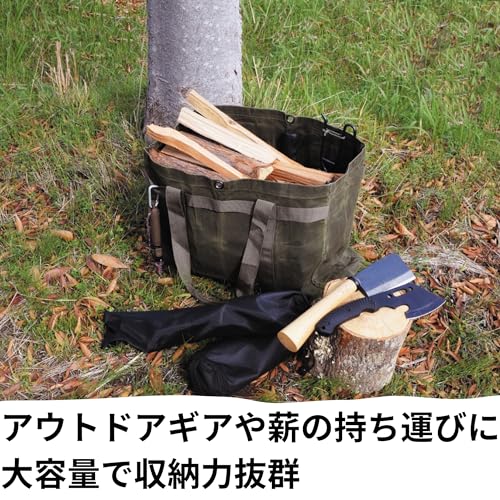 高儀(Takagi) KANUCHI OUTDOOR パラフィン帆布 ラージ トートバッグ カーキ の商品画像 1