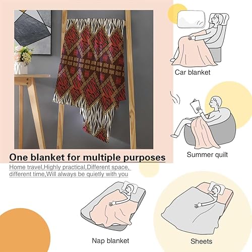 Miniatura 4 de Cute Throw Blankets Safari Mantas Personalizadas Decorative 55inch X 70inch