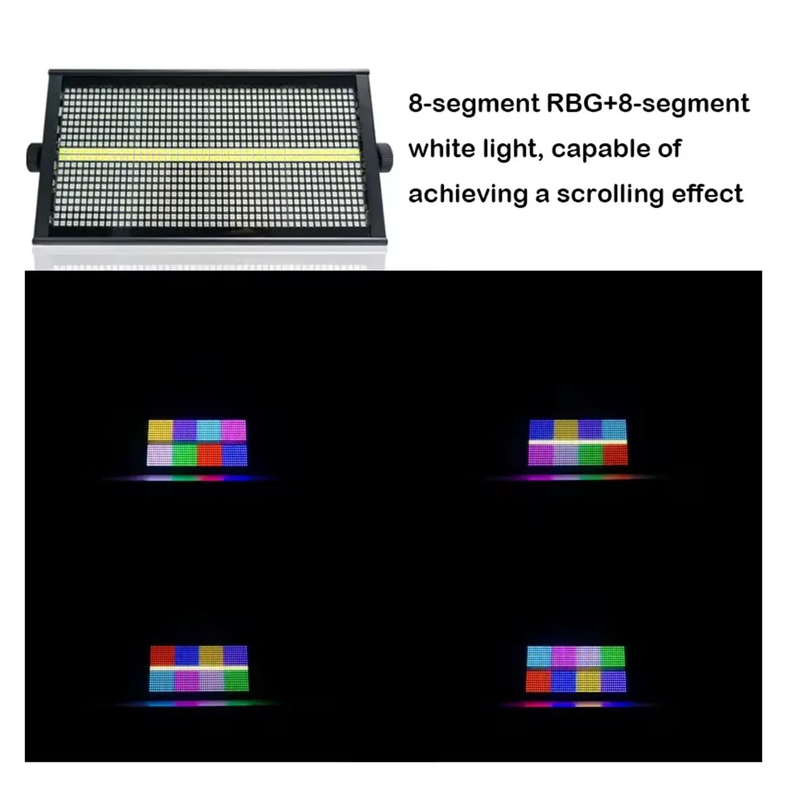 Luce da Palco LED RGB 8+8 Segmentata, 1000W, Multicolore, 200W, 1 Unità