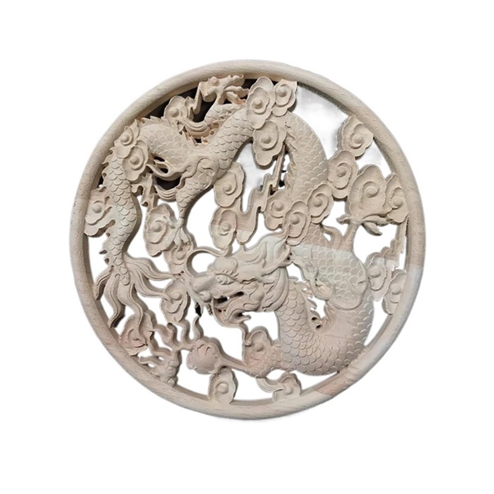 Appliques en bois sculptées exquises de dragon 15x15cm