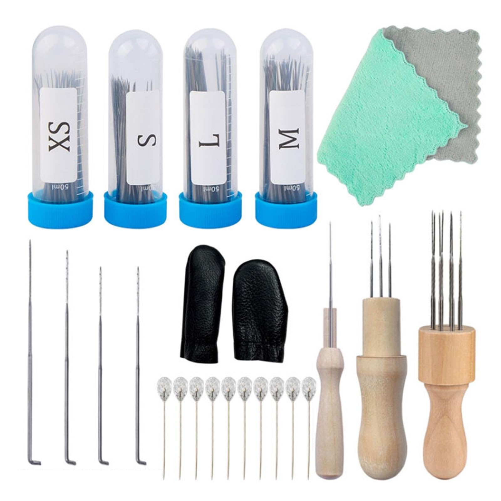 Xinsheinelry Felting Starter Kits, Beginner Felt Needle Tool, Wool with Wooden Handle, for Adult Felt Toy Craft for Adults Beginners Wool