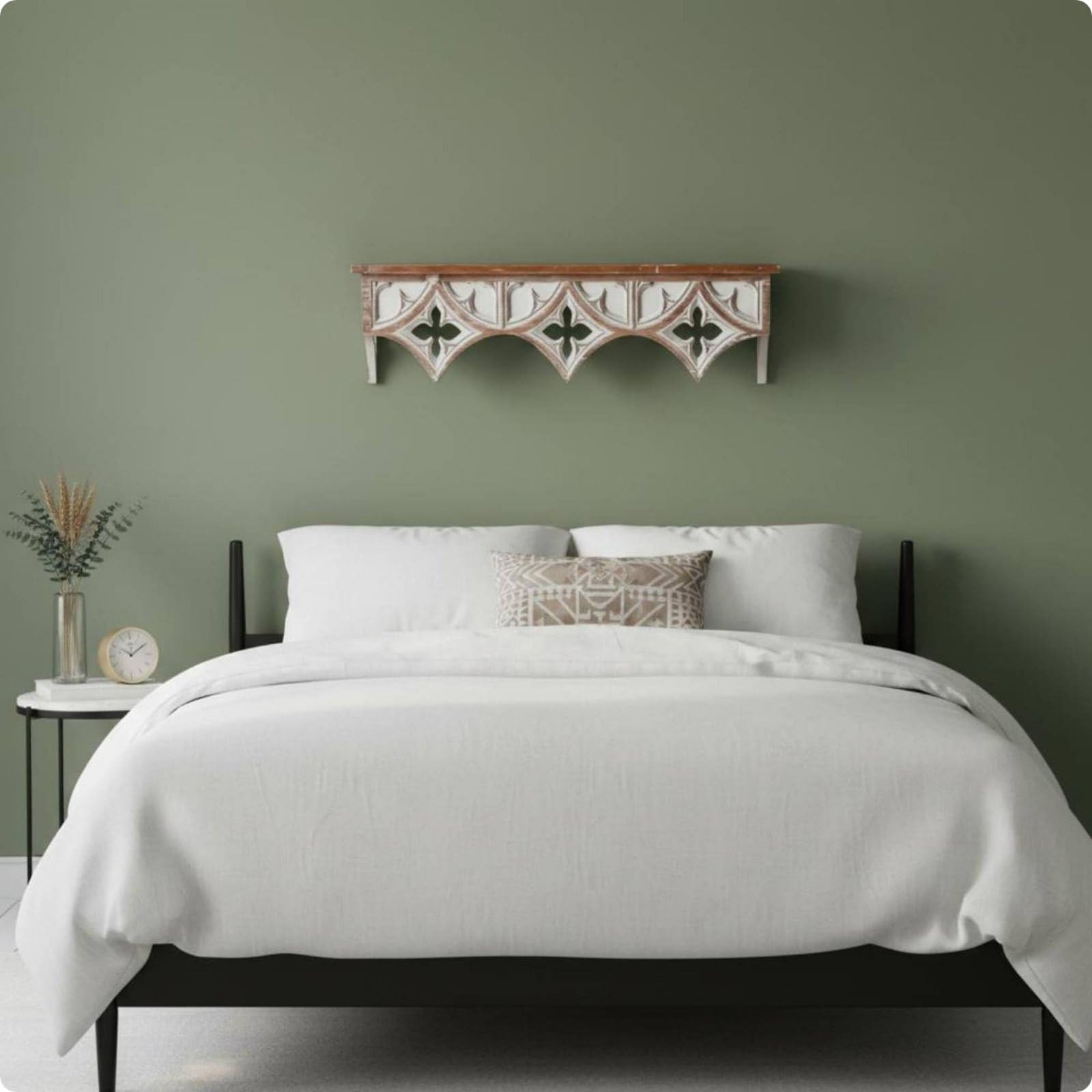 Mensola da Parete Mensola Scaffale Ripiano Decorazione in Legno Massello Stile Country per Mettere Accessori Adatta a Soggiorno Camera Ingresso, 40 Cm