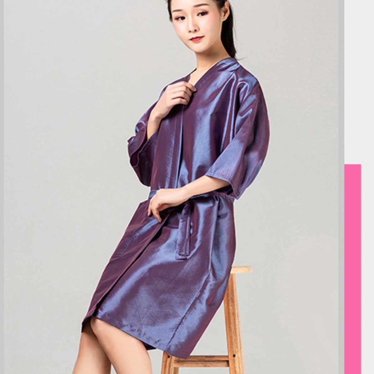 Purple Hair Dyeing Apron Waterproof Polyester Barber Apron with Breathable Comfortable Design for Home Hair Colorists and Professional Salon Use