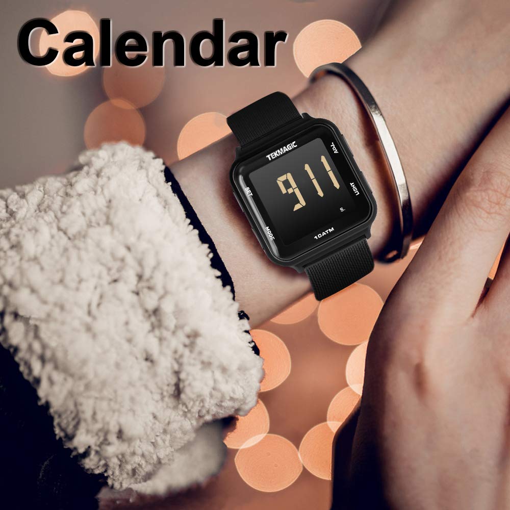 SZBANGLIN 10 ATM wasserdichte Edelstahluhr für Herren Jungen Schwimmen Taucheruhr mit Chronograph, Wecker, Zwei Zeitzonen Anzeigefunktionen, 12/24 Stunden Format