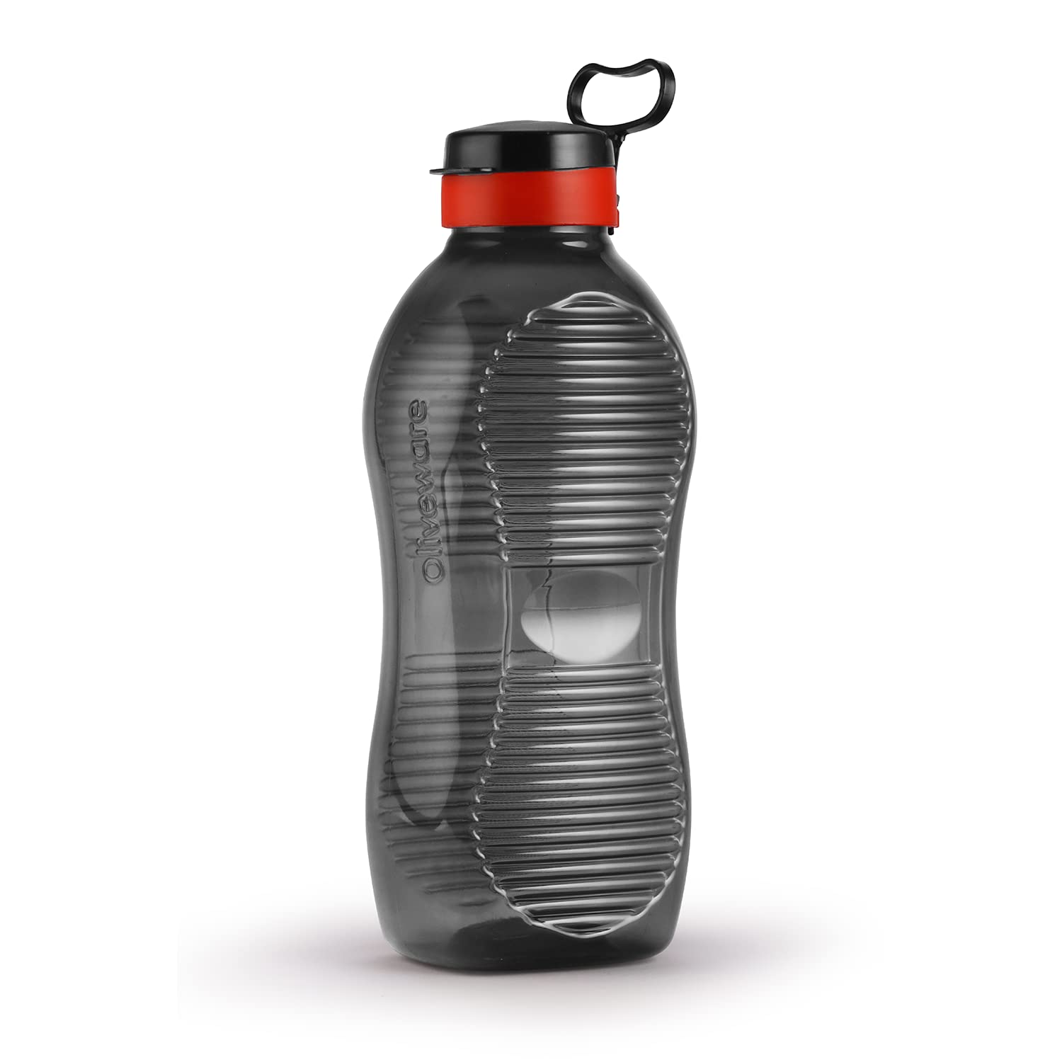 Oliveware King 2 Litre Water Bottle | For Home, Office & Gym | 2000 ML Jumbo Size | Sturdy with Holder | BPA Free Premium Bottle | Best Big 2L Bottle - Black Red (Plastic) (B09W9PC4HX) Amazon Price History, Amazon Price Tracker