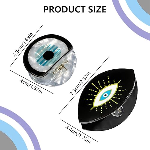 Miniatura 2 de Yuthsona 6 pinzas para el cabello retro de ojo azul, pinzas para el cabello de la suerte, pinzas para el cabello pequeñas antideslizantes para