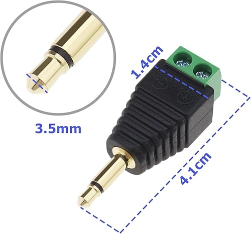 Miniatura 3 de eMagTech Conector de alimentación macho sin soldadura de 0.138 in, bloques de terminales de tornillo mono de 0.138 in, accesorios para micrófono,
