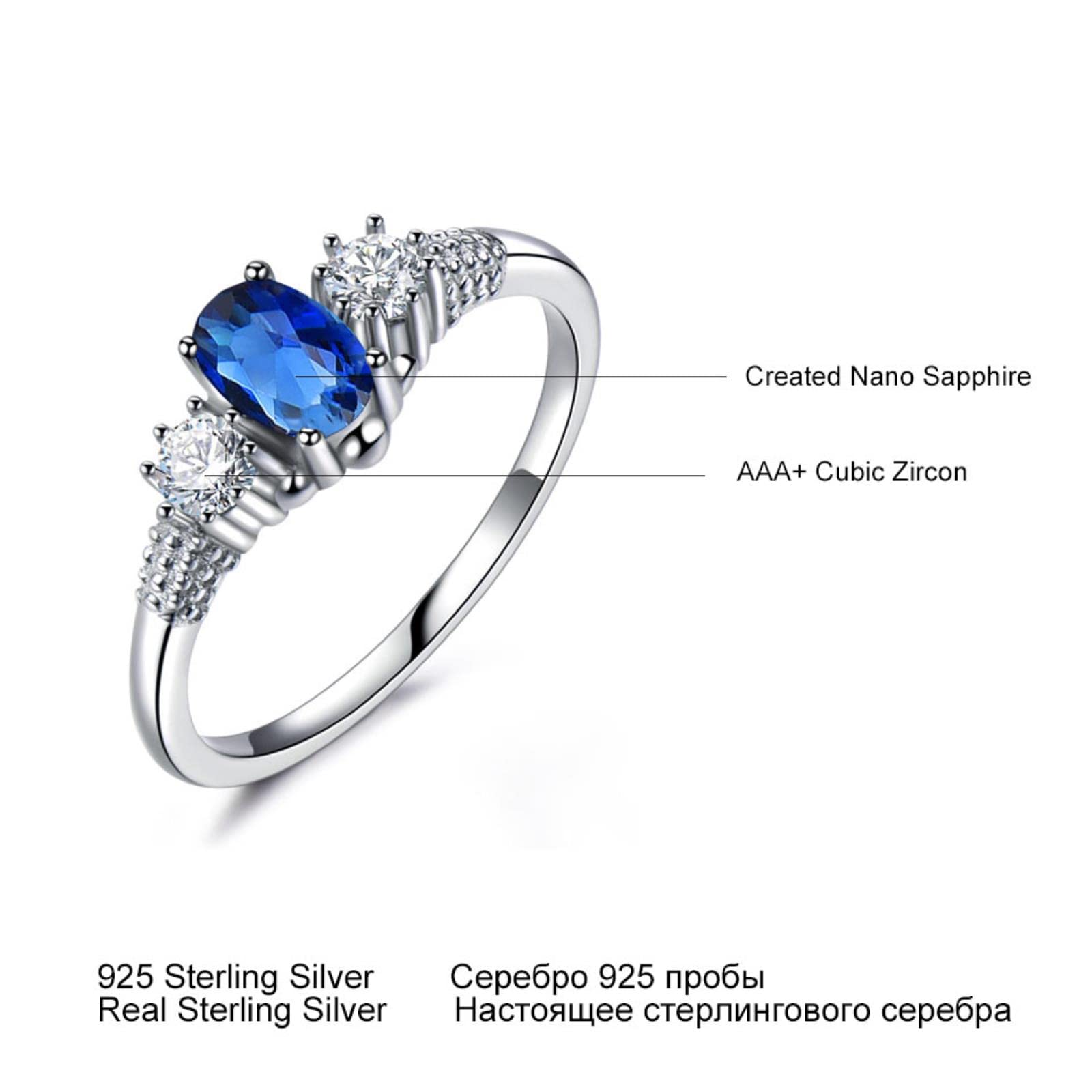 Anillos De Zafiro Azul para Mujer, Joyería De Plata De Ley 925 Sólida, Piedra Preciosa Azul De Corte Ovalado, Joyería De Compromiso Elegante para Boda