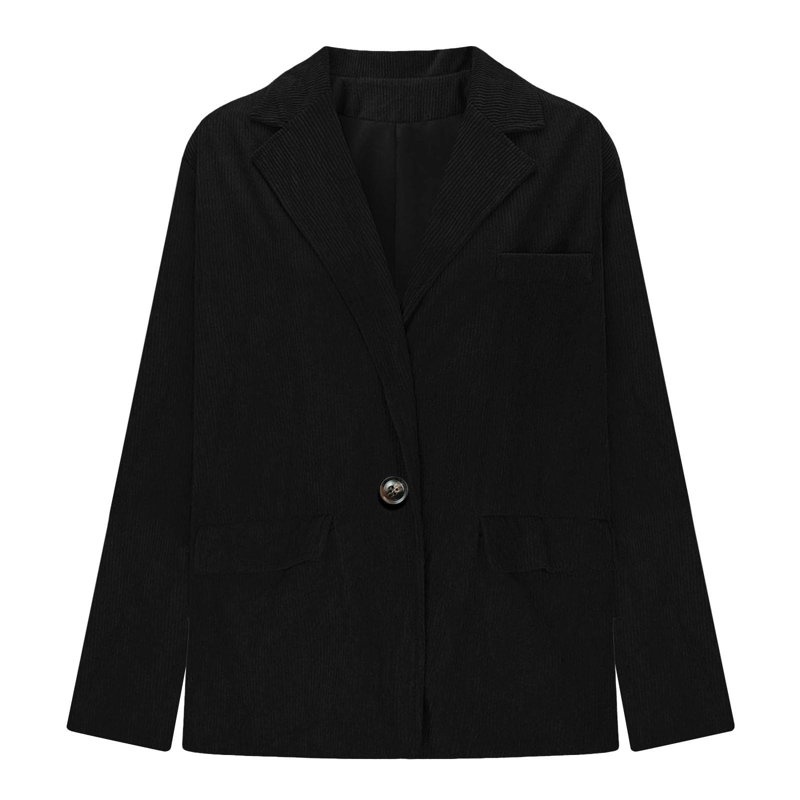 Generisch Blazer pour femme - Manches 3/4 froncées - Blazer - Pour le bureau - Veste de travail - Veste sportive - Trench - Décontractée - Pour le bureau - Avec boutonnière - Printemps ouvert à