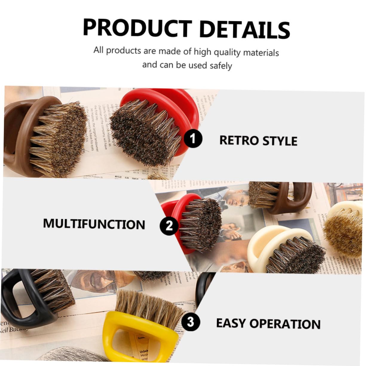 FRCOLOR 8 Pz Pennello per barba criniera spazzola per le fusa spazzole per pulire la barba hair brush spazzola multifunzione abito per lo styling della barba spezzati uomo