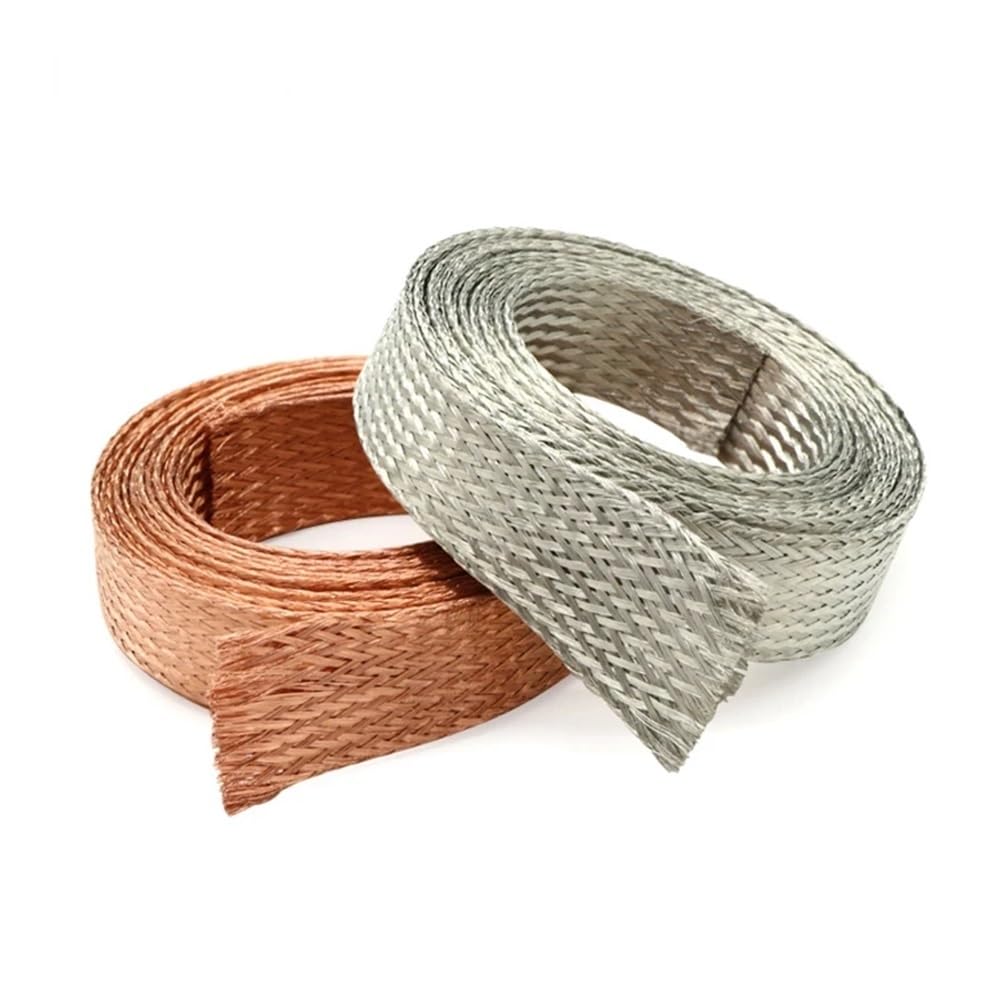 Gaine tressée pour câble Manchon tressé en cuivre Pur et étamé, 2mm-30mm, 1M 5M, Gaine métallique Extensible, câble blindé(Tinned Copper,20MM-5 Meters)