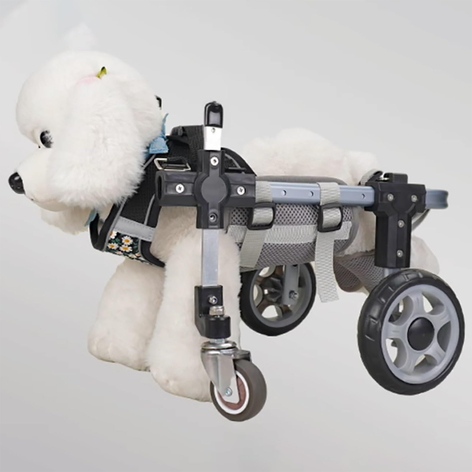 Full Support Dog Wheelchair - Adjustable Pet Mobility Aid for Injured Dogs & Cats, Front/Back Leg Rehabilitation Cart with 2 & 4 Wheels, Comfortable & Durable Lifting Device