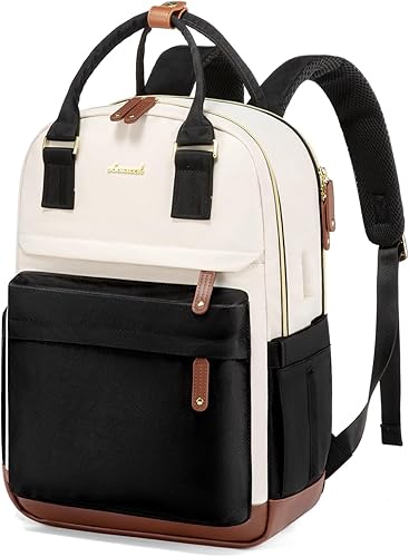 LOVEVOOK Travel Laptop Backpack Women, 15.6 Inch Anti-theft Laptop Bag with USB Port, Fashion Waterproof Computer Backpacks Teacher Nurse Backpack Purse for College School Work