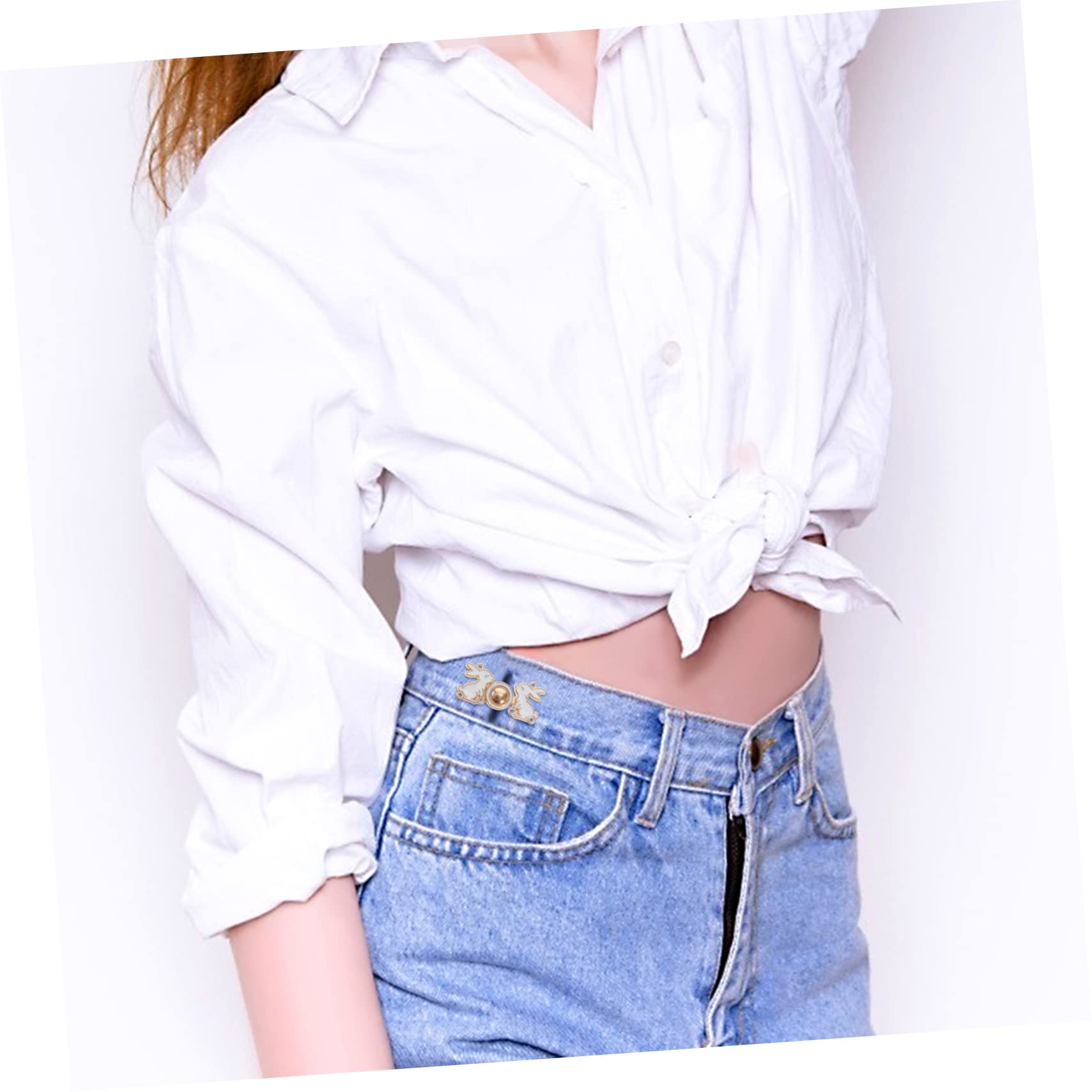 8-częściowe przedłużacze guzikowe z regulacją w pasie do dżinsów - Leklaig Jeans Guziki ściągające do luźnych spodni, aluminiowe klipsy do szycia
