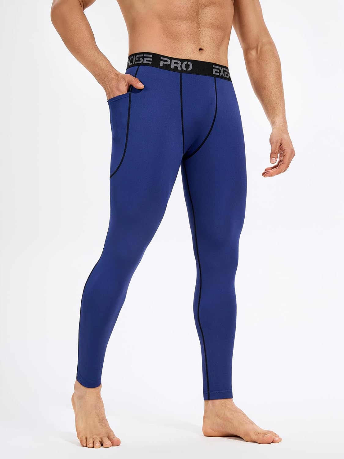 4 Pack Men’s Compression Pants Running Tights Workout Leggings for Men Athletic Base Layer Bottoms with Pockets - Image 3