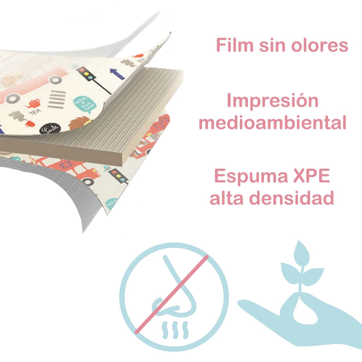 Olmitos - Alfombra de juego plegable para niños Tappy, tapete educativo de juego para bebés, 200x150 cm, para gateo de espuma XPE – Acolchada para la habitación (Circo Pez)