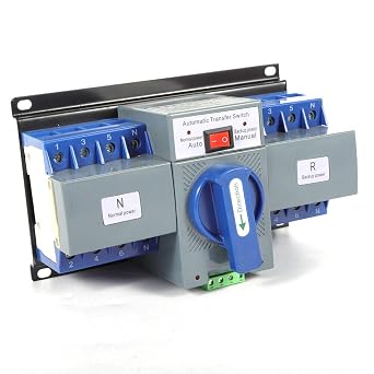 Dual Power Automatic Transfer Switch, 63A 4P Mini Two-Power Generator Changeover Switch Self Cast Conversion Power Generator Change-Over Switch Circuit Breaker