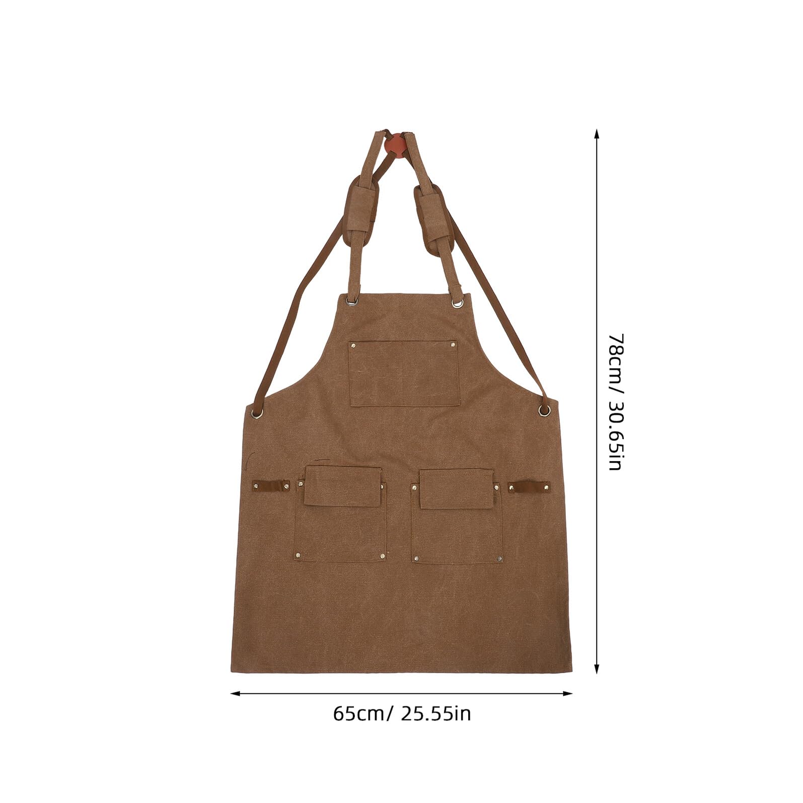 VILLCASE Arbeitsschürze aus Dickem Segeltuch für Männer Zimmermannsschürze mit Verstellbaren Trägern Mehrere Taschen Robuste Werkstattschürze für Holzarbeiten Garten und Küche
