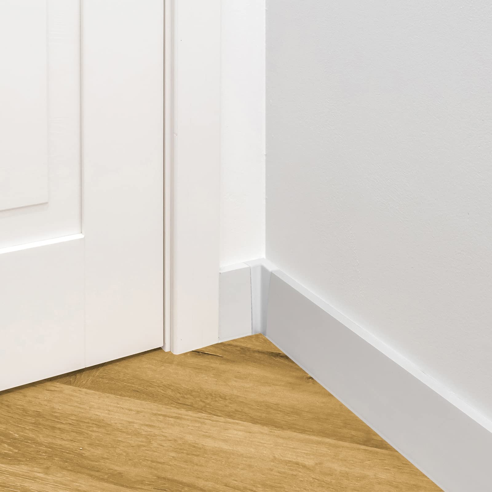DQ-PP Zócalos de PVC blanco 8,8 m (4 x 2,2) | zócalos de PVC espumado | zócalos | venta por metros | salón | decoración | plástico