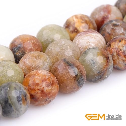 Miniatura 485 de GEM-Inside Red Orange Carnelian Gemstone Loose Beads Natural Energy Power Beads for Jewelry Making Round Faceted 8mm 15
