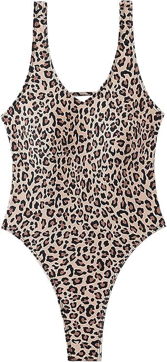 Sexy Backless Cheeky High Cut Leg Thong V Neck One Piece Swimsuit - Image 3