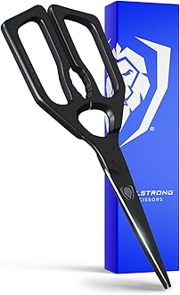 DALSTRONG Professional Kitchen Scissors - Black 420J2 Japanese Stainless Steel - Ambidextrous Kitchen Shears - Detachable - Heavy Duty Sharp Blade - Vegetable, Meat, Pizza Scissors