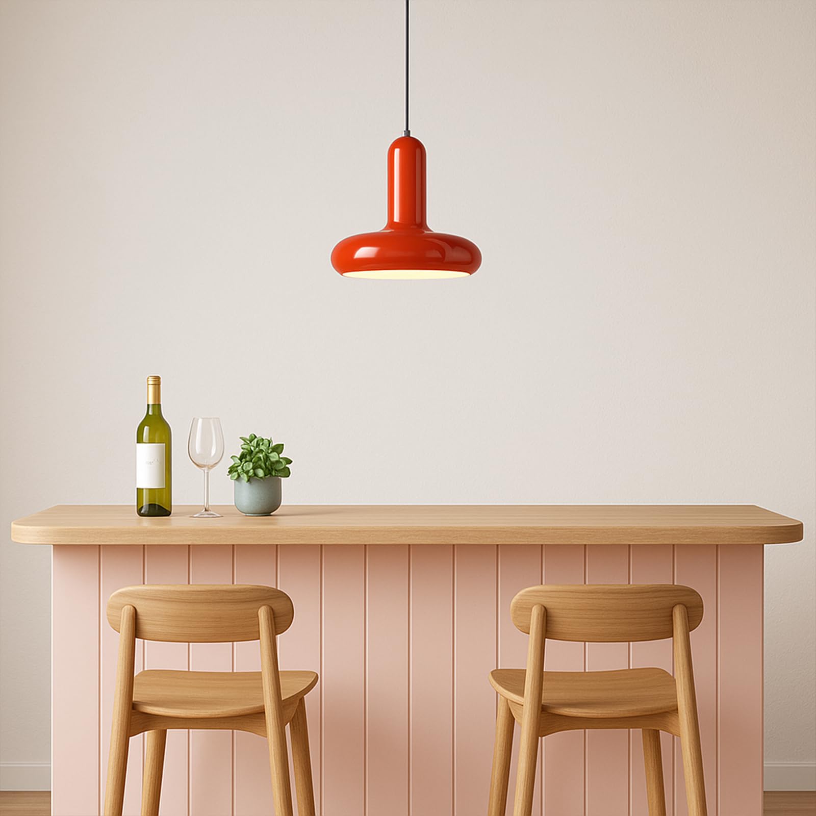Lampada A Sospensione NICRX Colorata Con Cavo Regolabile 150 Cm E Attacco E27 – Design Moderno In Metallo Per Cucina, Camera O Caffetteria (rosa)