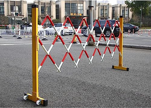 Przenośne zwijane ogrodzenie - regulowana bariera kontroli tłumu, bariera bezpieczeństwa ruchu na imprezy i do użytku na zewnątrz, izolacja z włókna szklanego, 1,2 m x 6 m