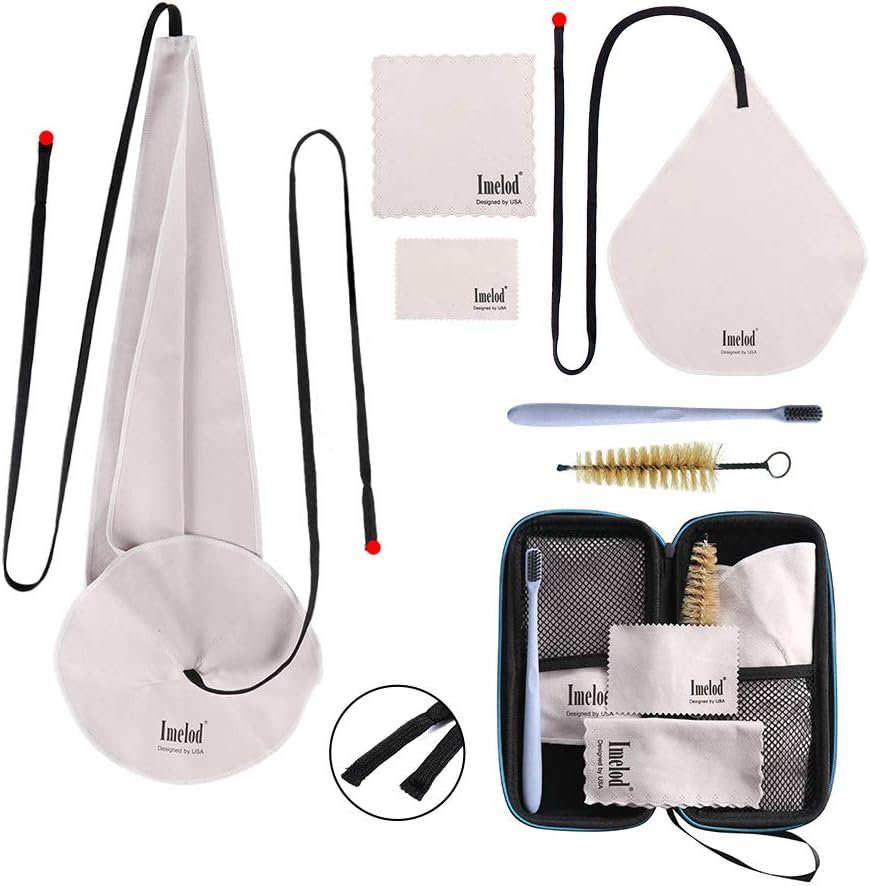 – Saxophone Cleaning kit with Case for Alto Tenor Clarinet Flute and other Wind & Woodwind Struments Including Sax Cleaning Cloth(4pcs),Mouthpiece Brush(Dark Gray)