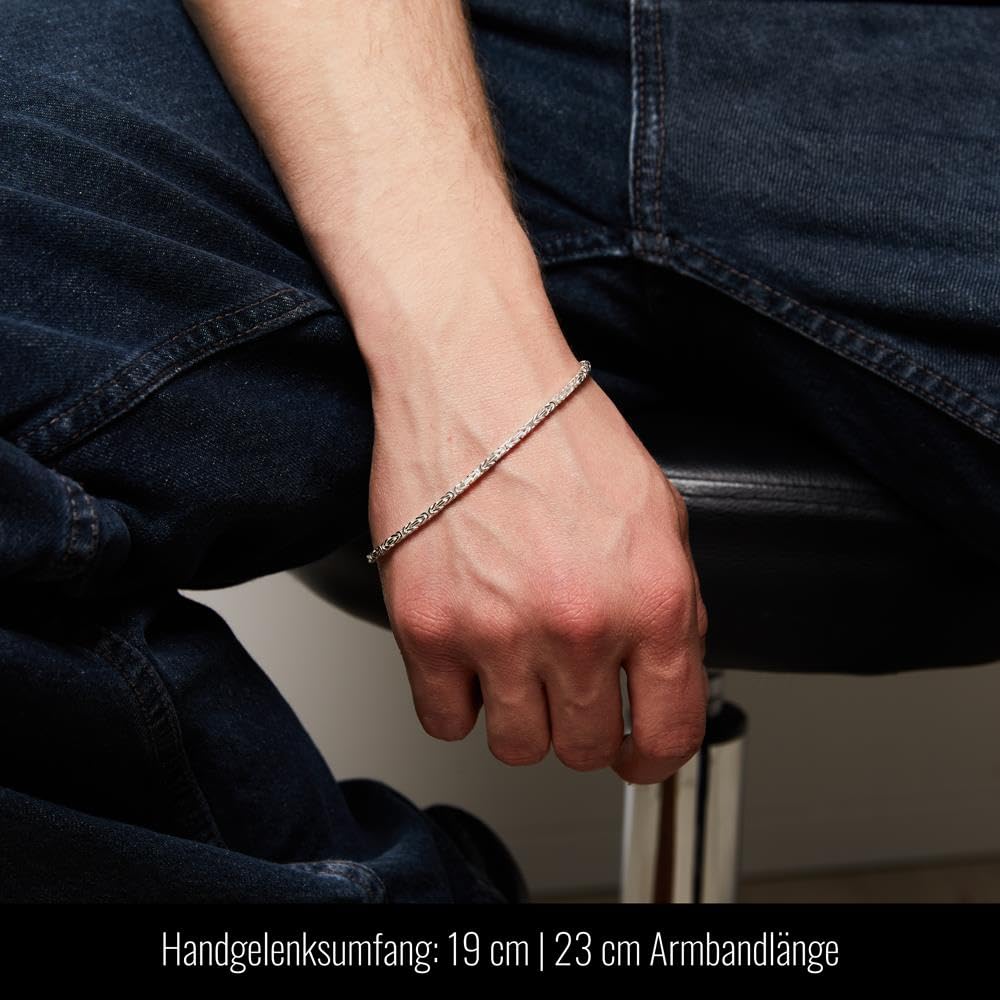 Königsarmband 925 Sterling Silber - Silberarmband 2.5mm Breit KA0025