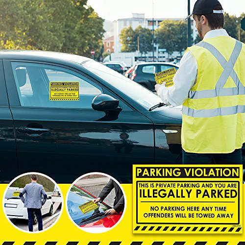 100 Mess Parking Violation Stickers Hard To Remove - Illegally Parked Tow Warnings No Parking Stickers - Bad Parking Stickers, Super Sticky Towing Tags For Parked Cars And Trucks - 8X5 In, Yellow #TOP1