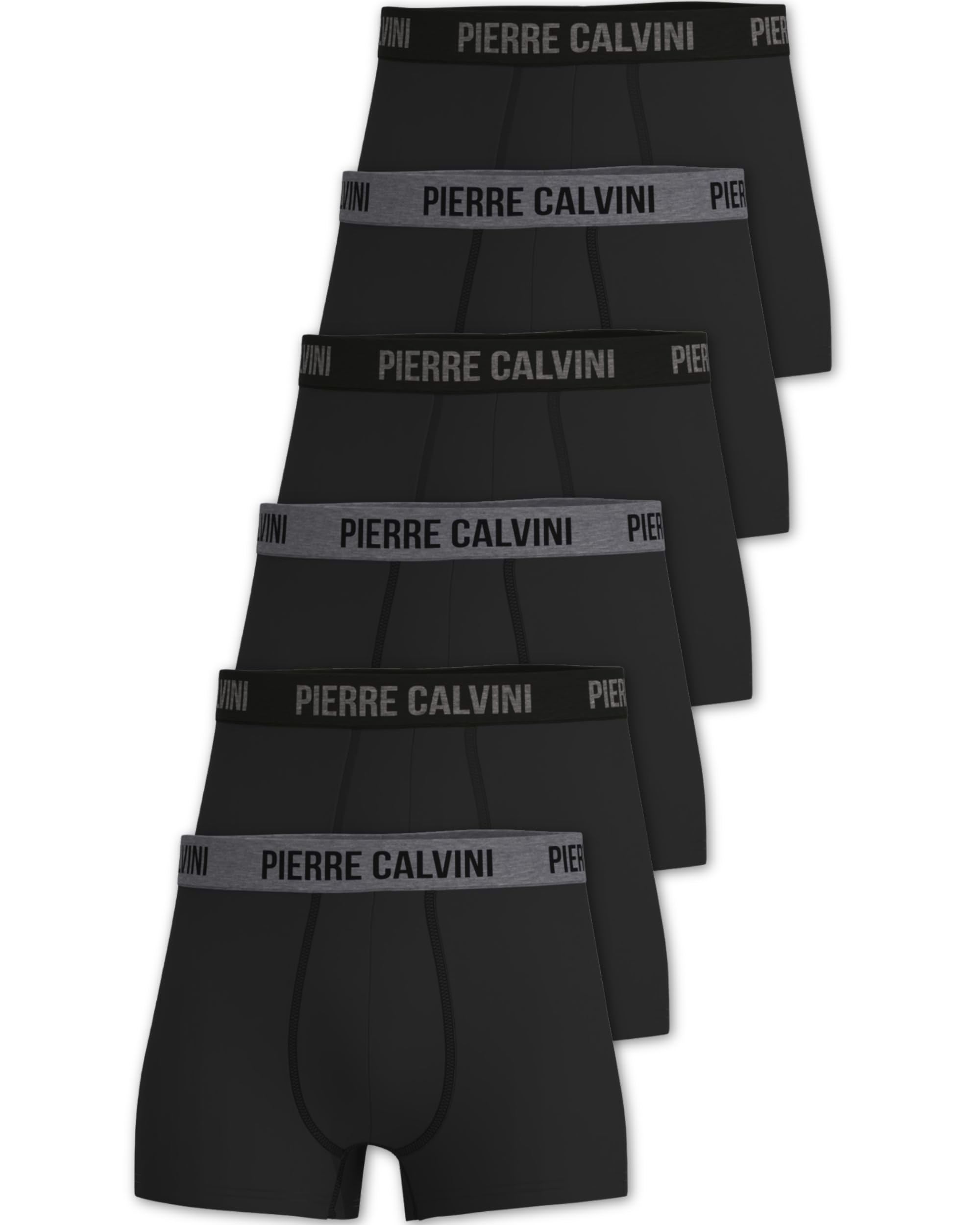 Pierre Calvini Men's Black (6-Pack) Hipster Boxers Cotton Underwear 6 Pk Black Xl