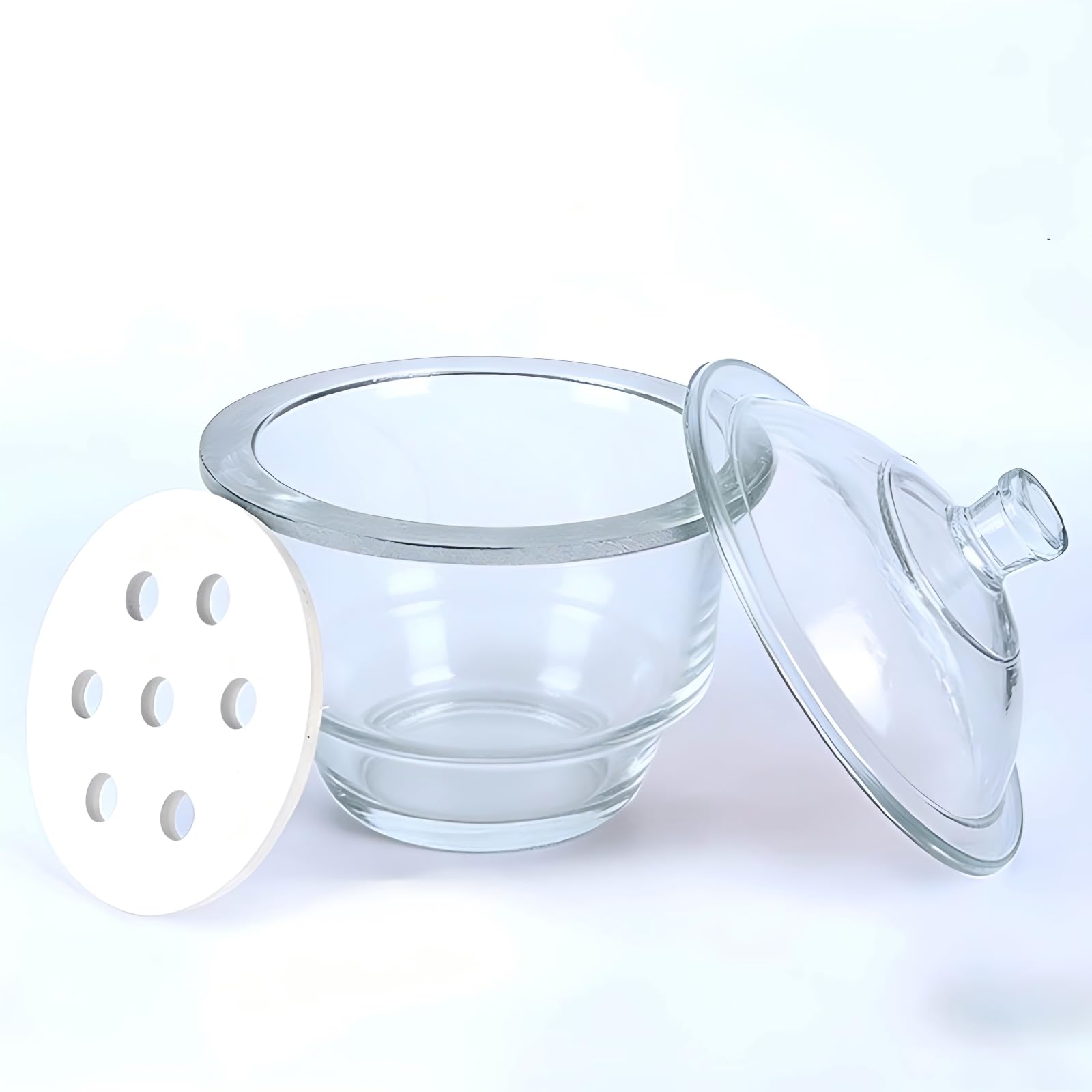 Labor-Exsikkator aus Borosilikatglas, korrosions- und hitzebeständig, entfeuchtend, geeignet zum Trocknen und Aufbewahren von Reagenzien, Mikroskoplinsen usw Transparent 150mm