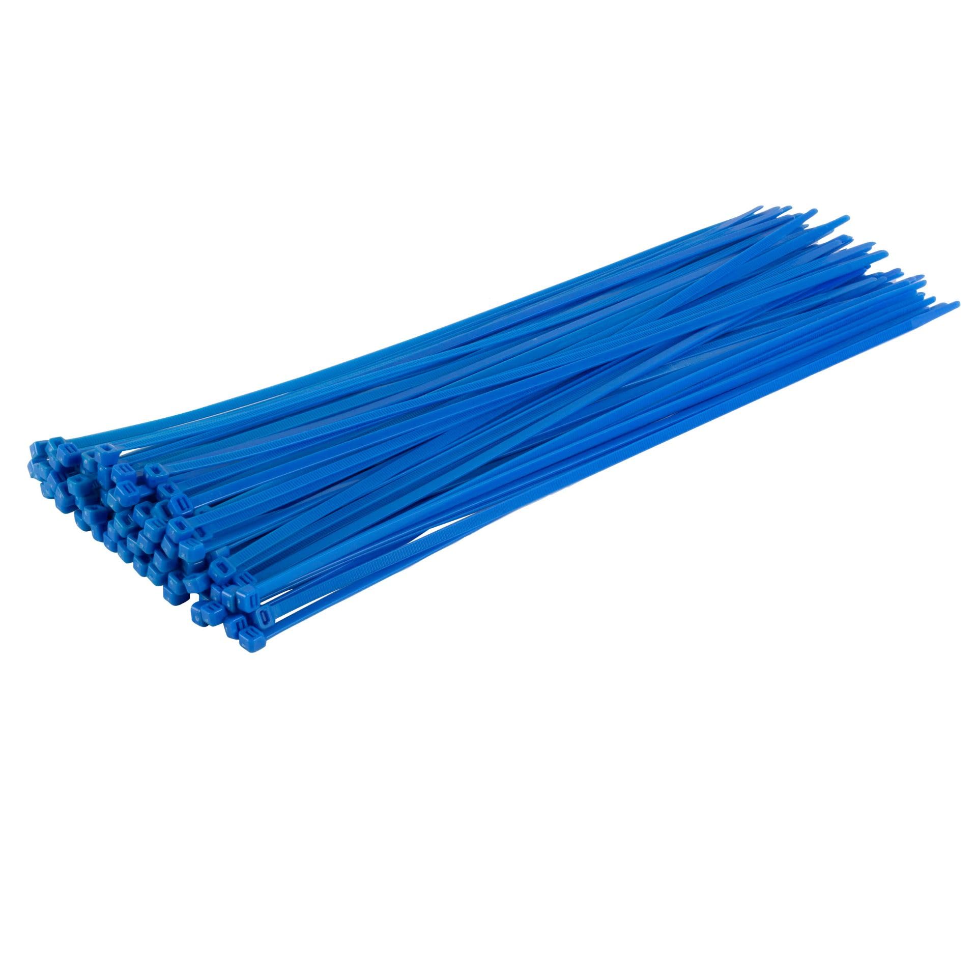 GTSE Heavy Duty Long Blue Cable Ties, 530mm x 9.0mm, Pack of 100, Premium Nylon Zip Ties, Plastic Tie Wraps, Secure Self-Locking Mechanism, for Home, Garden, Office and DIY