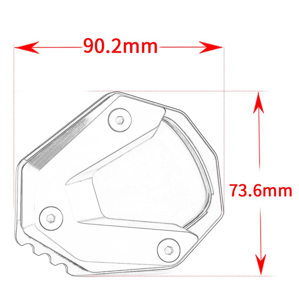 Modeer Cuscinetto di supporto per H.onda CB 750 Hor.net 2023 2024 2025 XL 750 Transalp 2023 2024 2025 moto CNC cavalletto laterale ingrandimento pad 750 accessori (rosso)