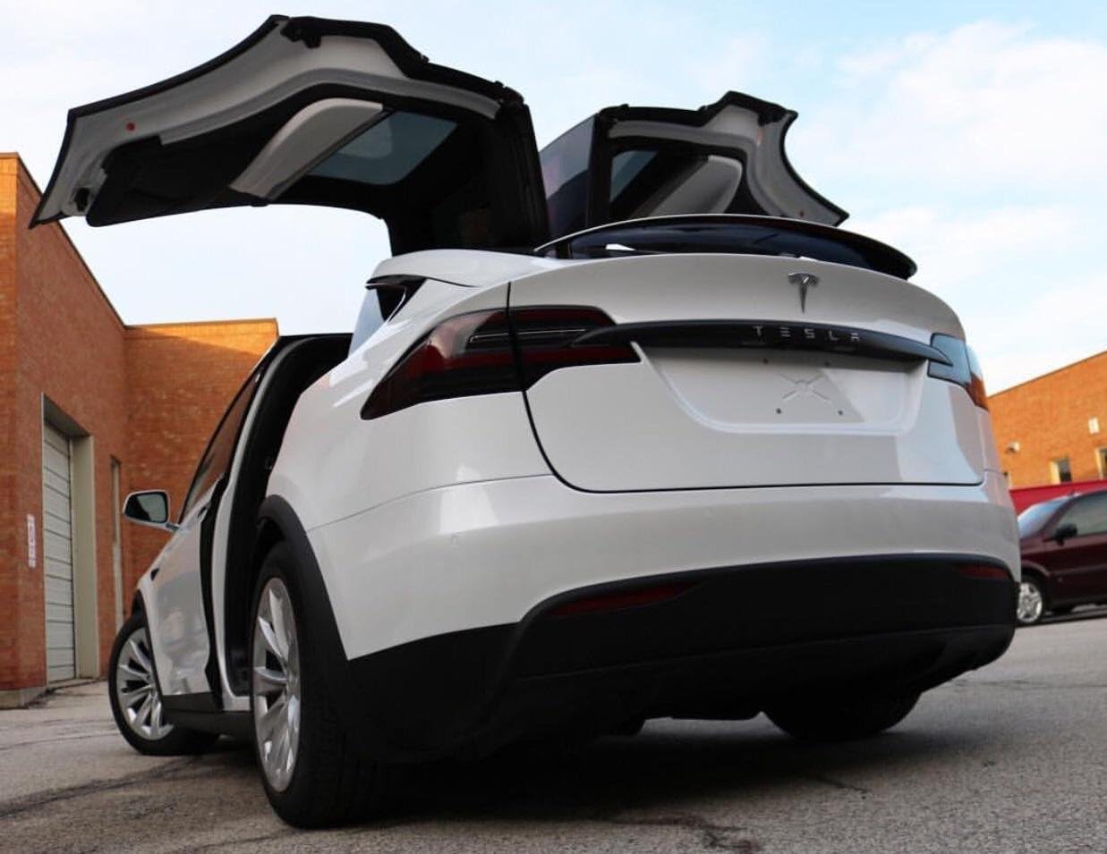 BLINGLIGHTS Brand Smoked Tail Light Overlays Lamp Film Covers Kit for Tesla Model X