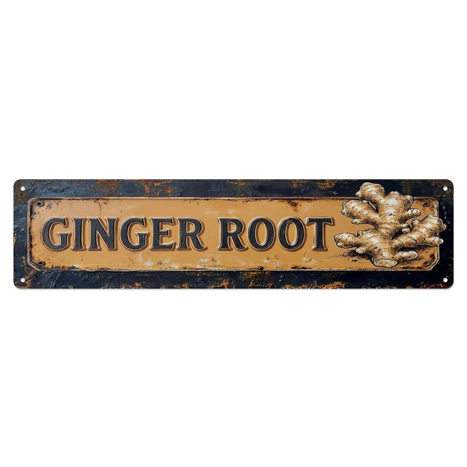 Vintage Ginger Root Spicy Farmhouse Metal Tin Sign