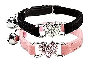 Adorable Cat Collar for Cute and Playful Felines: CHUKCHI Pink Soft Velvet...