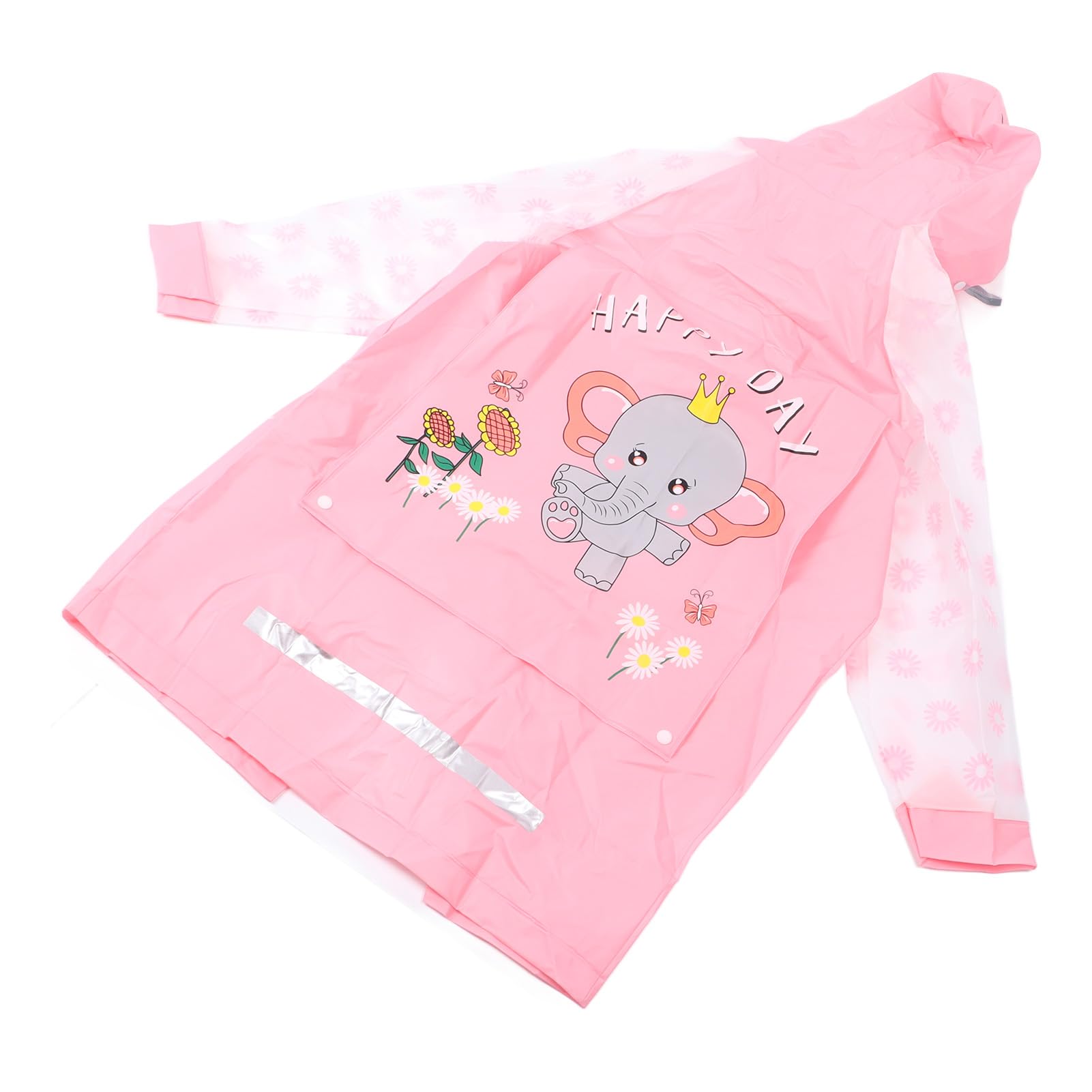 Rain Poncho Clothes, Rain Coat Button Closure Backpack Compartment Comfortable Wearing PU for Kids for Daily, Pink